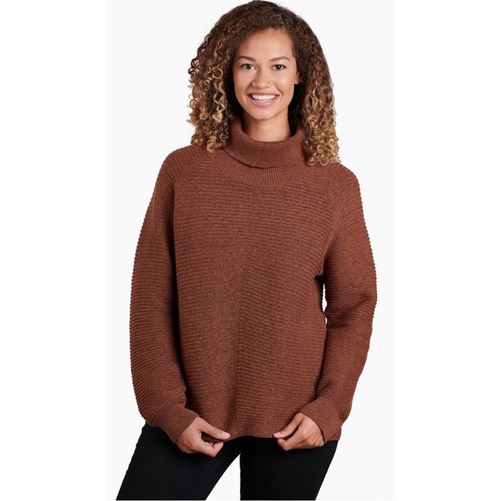 Kuhl Women's Solace Sweater Brown Turtleneck Sweater Size Small